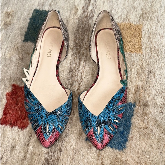 Nine West Shoes - Nine West Multicolor Snakeskin Flats d’orsay